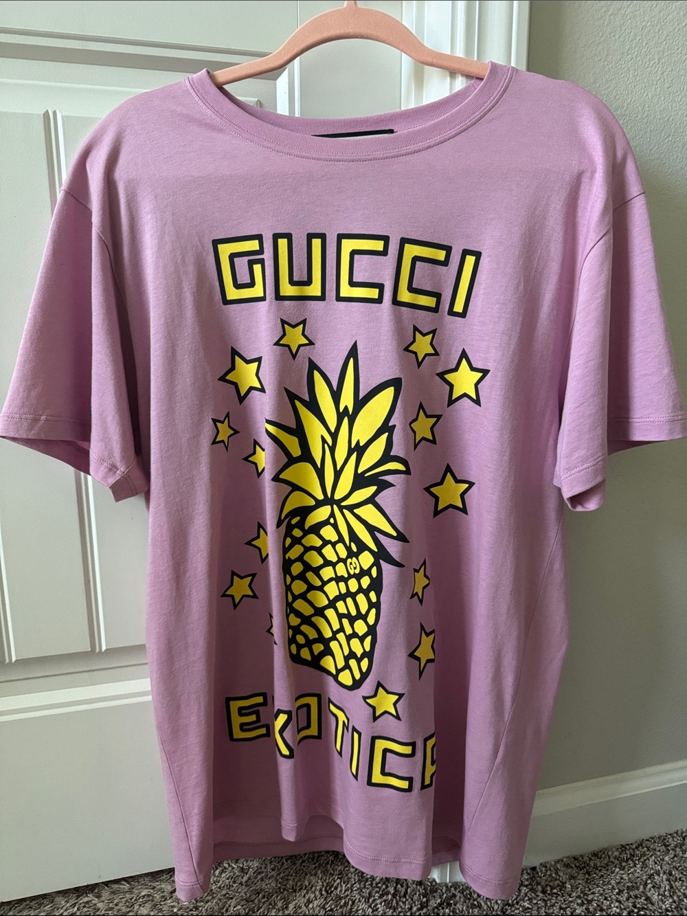 100 percent authentic pink Gucci pineapple T-shirt